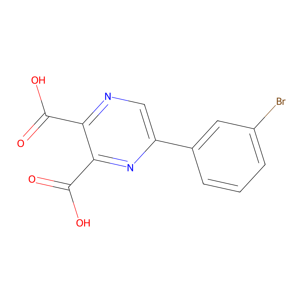 5-(3-Bromophenyl)pyrazine-2,3-dicarboxylic acid molecular structure, CAS 1148027-07-9