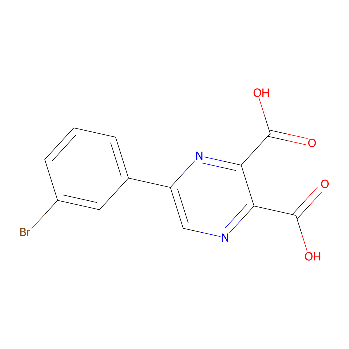 5-(3-Bromophenyl)pyrazine-2,3-dicarboxylic acid molecular structure, CAS 1148027-07-9