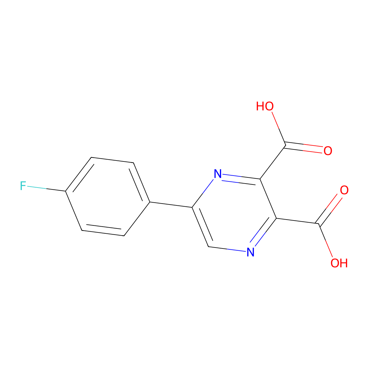 5-(4-Fluorophenyl)pyrazine-2,3-dicarboxylic acid molecular structure, CAS 1148027-08-0