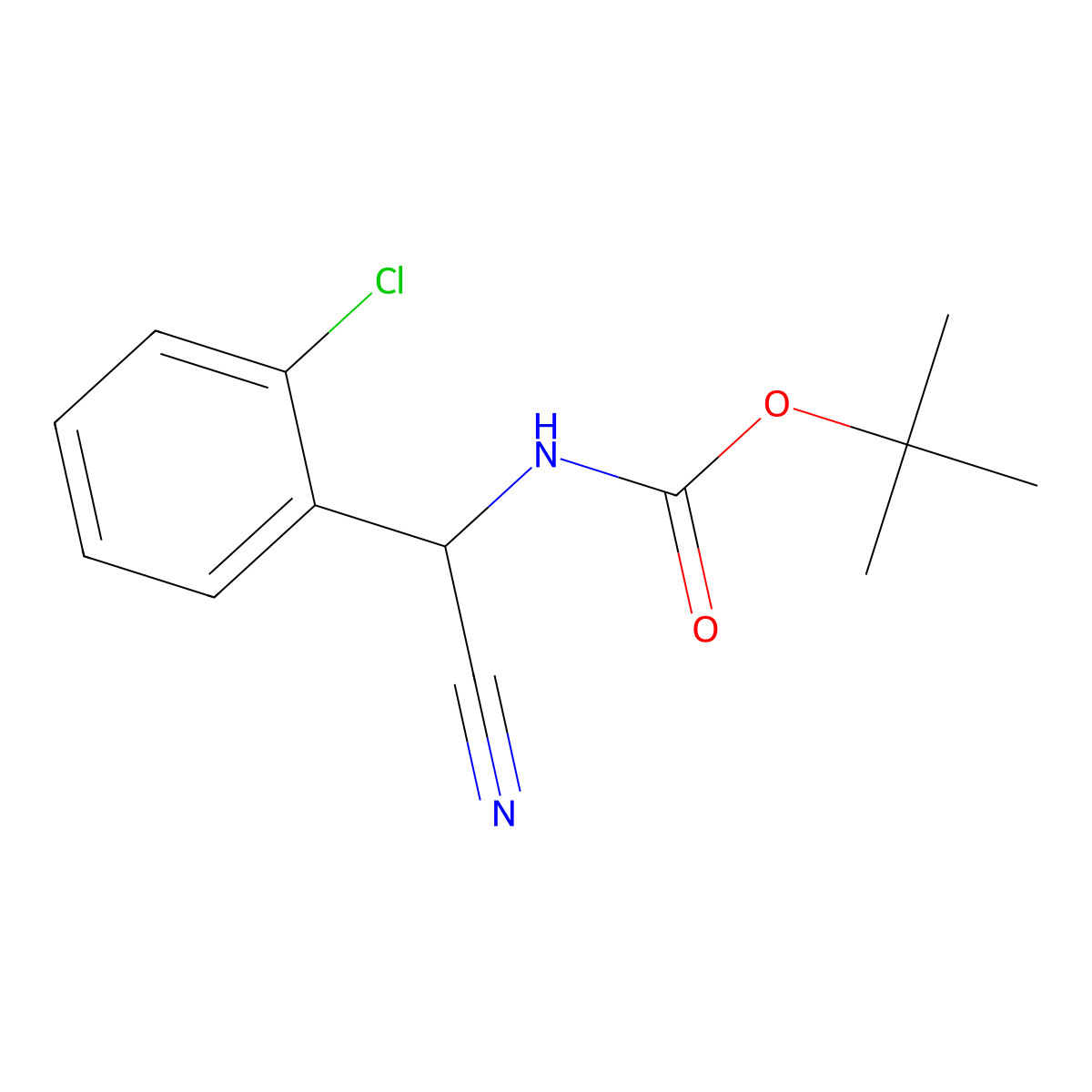 tert-butyl N-[(2-chlorophenyl)(cyano)methyl]carbamate molecular structure, CAS 1148027-12-6
