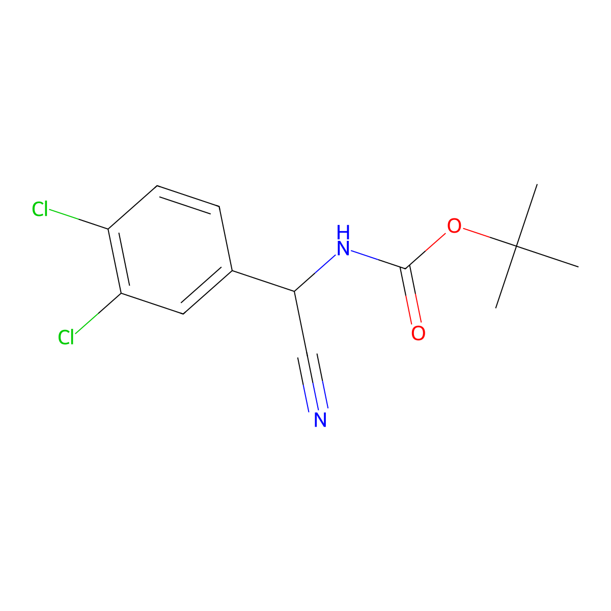 tert-butyl N-[cyano(3,4-dichlorophenyl)methyl]carbamate molecular structure, CAS 1148027-13-7