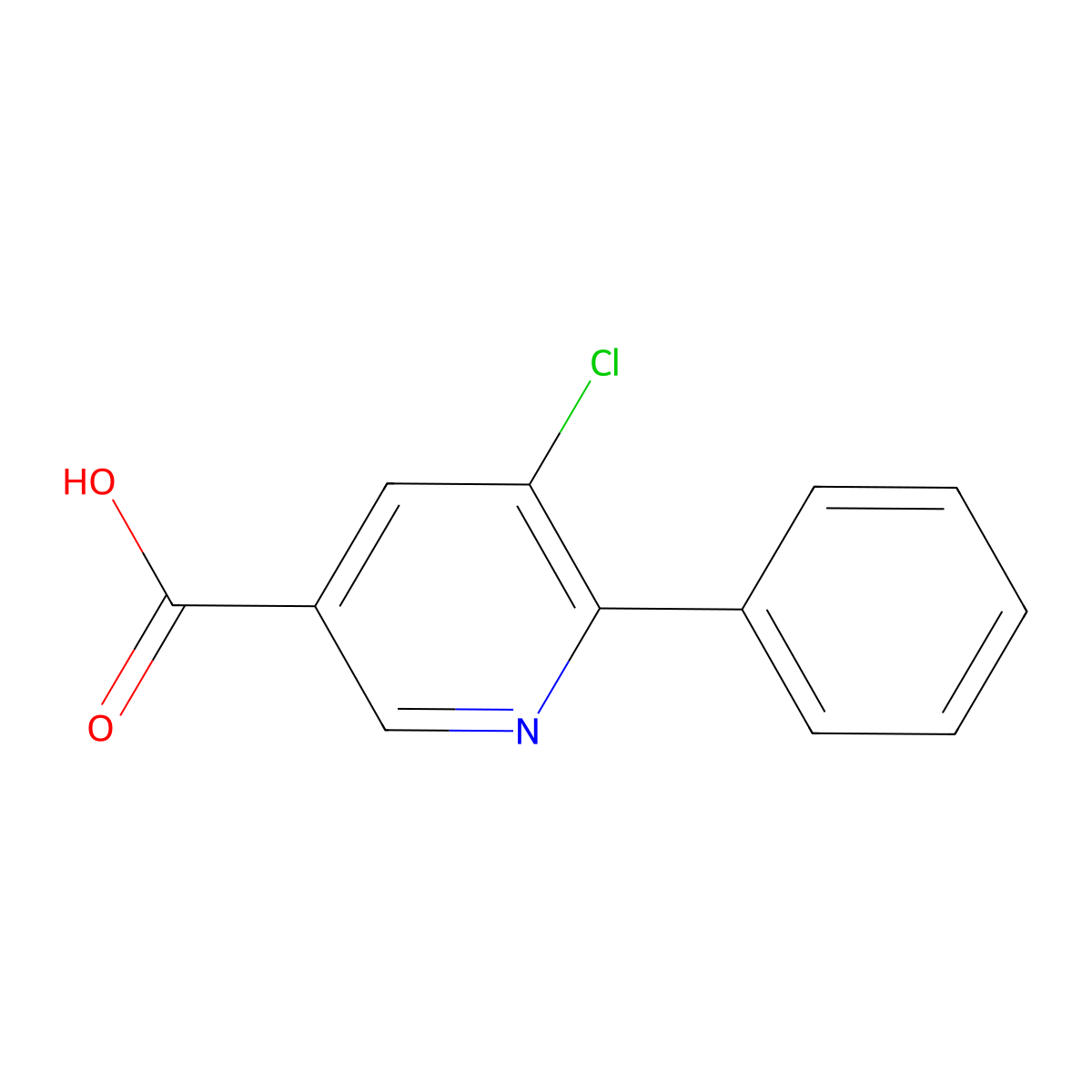 5-Chloro-6-phenylpyridine-3-carboxylic acid molecular structure, CAS 1148027-23-9