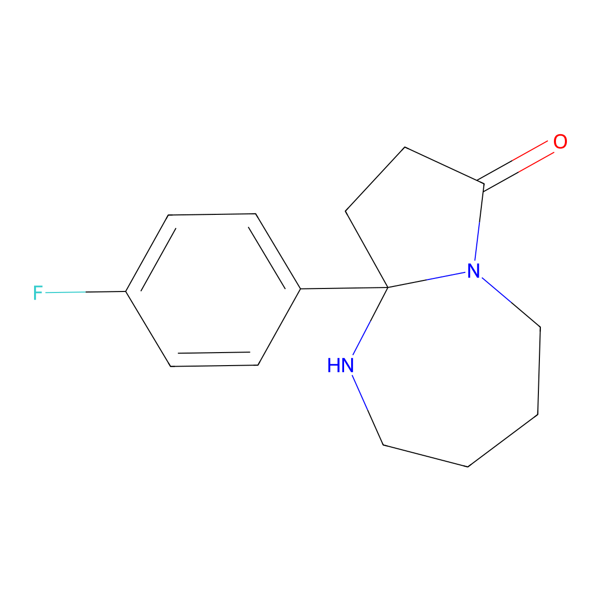 9a-(4-fluorophenyl)-octahydro-1H-pyrrolo[1,2-a][1,3]diazepin-7-one molecular structure, CAS 1148027-29-5