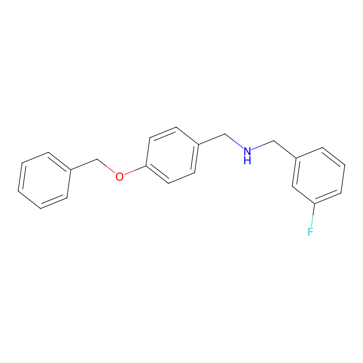 {[4-(Benzyloxy)phenyl]methyl}[(3-fluorophenyl)methyl]amine molecular structure, CAS 1148027-32-0