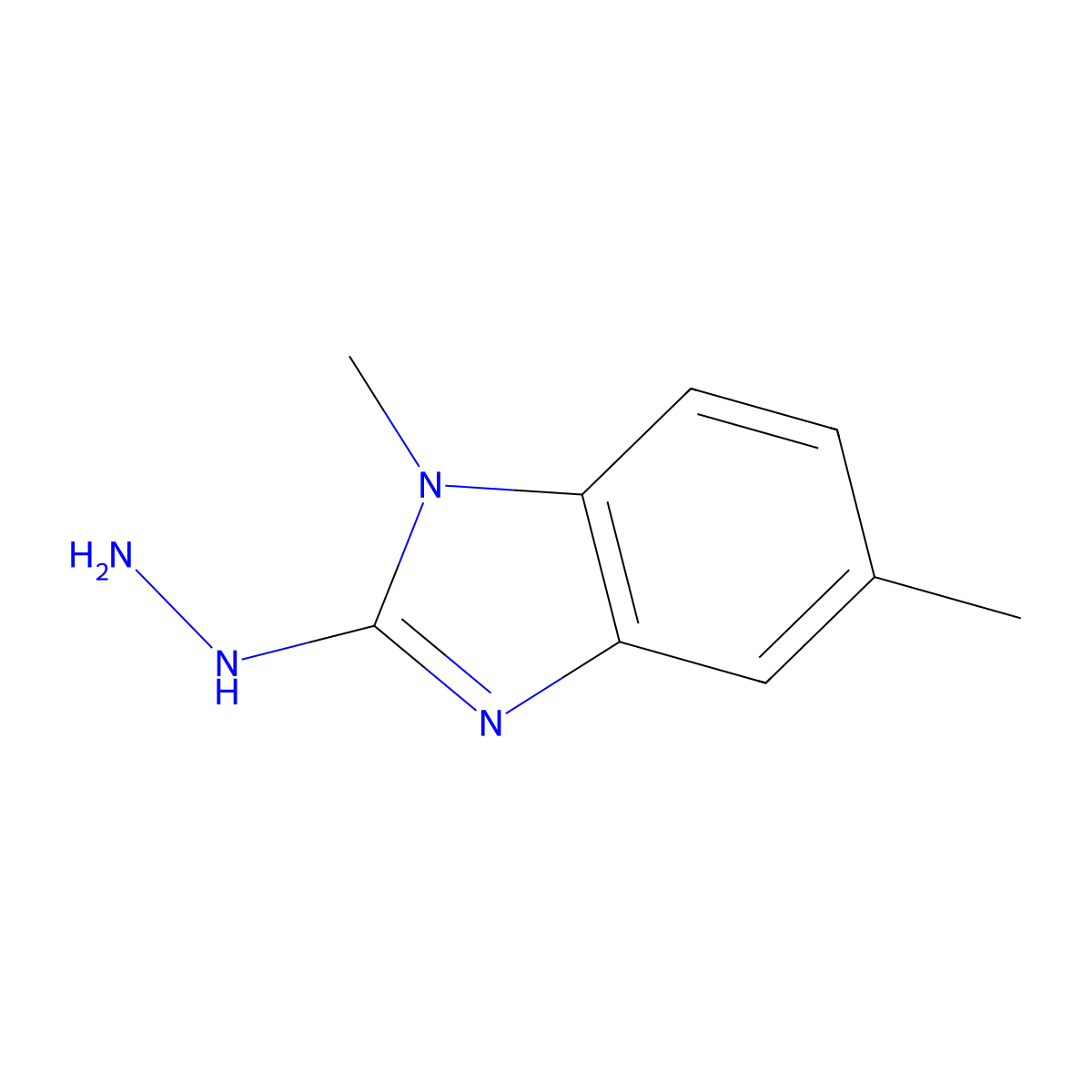 (1,5-Dimethylbenzimidazol-2-yl)hydrazine molecular structure, CAS 114804-40-9