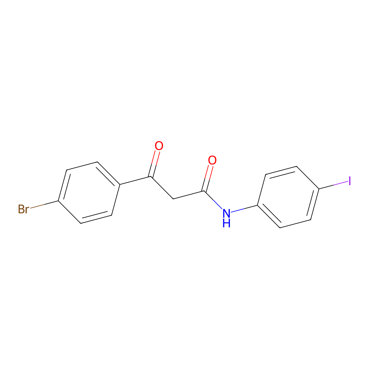 3-(4-bromophenyl)-N-(4-iodophenyl)-3-oxopropanamide molecular structure, CAS 1148041-59-1