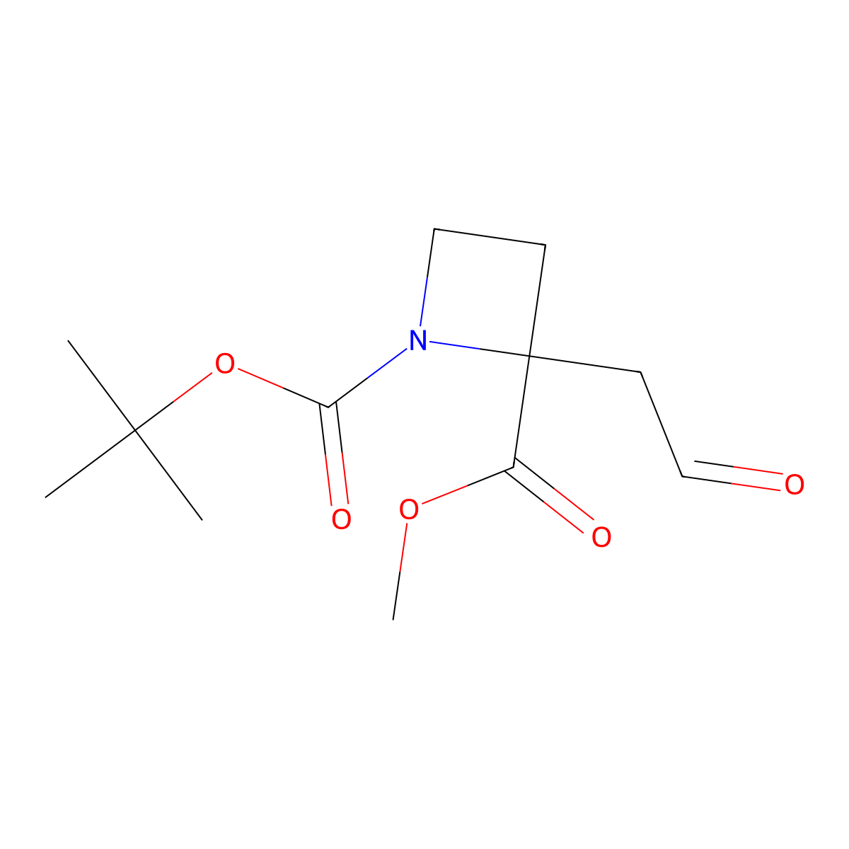 1-tert-Butyl 2-methyl 2-(2-oxoethyl)azetidine-1,2-dicarboxylate molecular structure, CAS 1148044-27-2