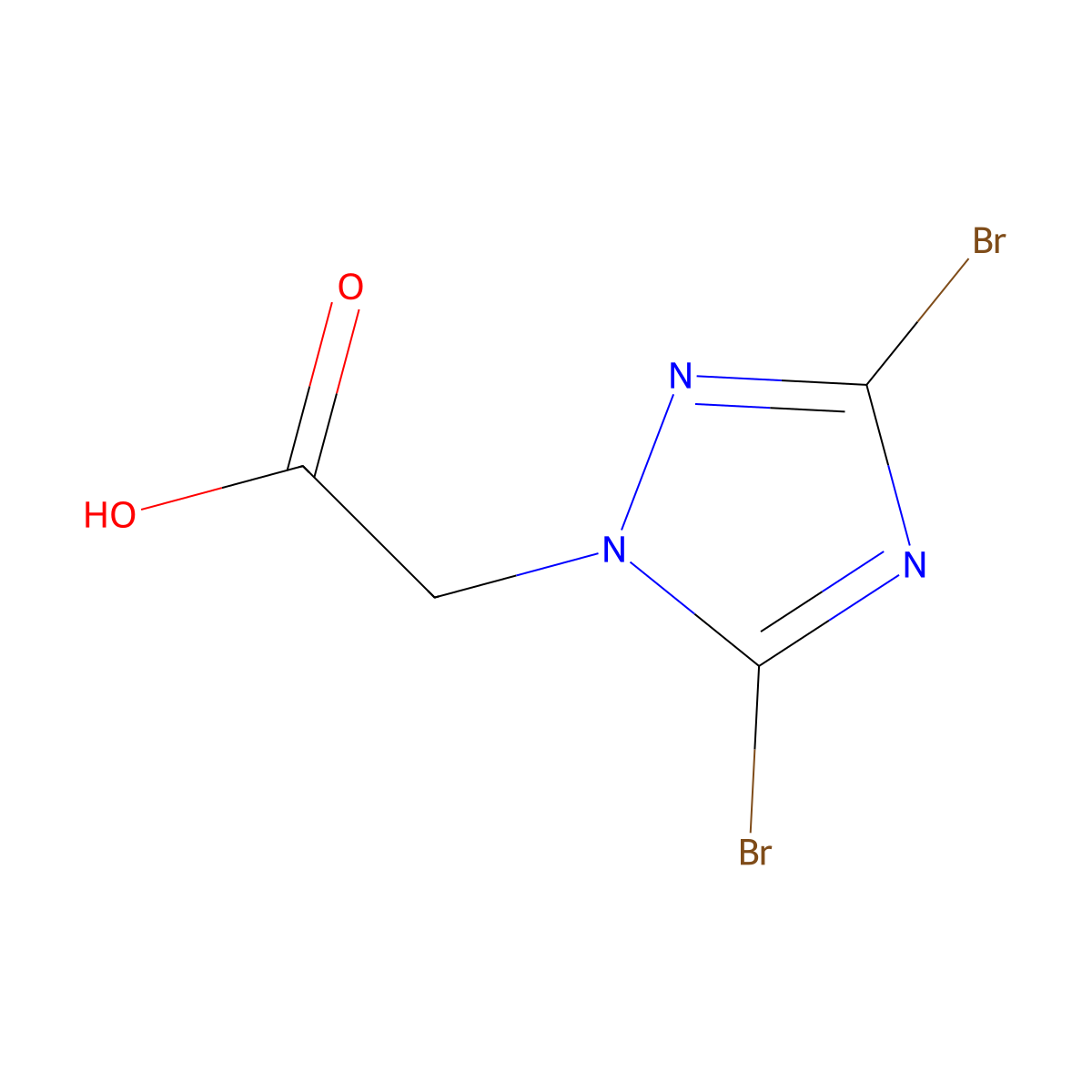 (3,5-dibromo-1H-1,2,4-triazol-1-yl)acetic acid molecular structure, CAS 1148046-92-7
