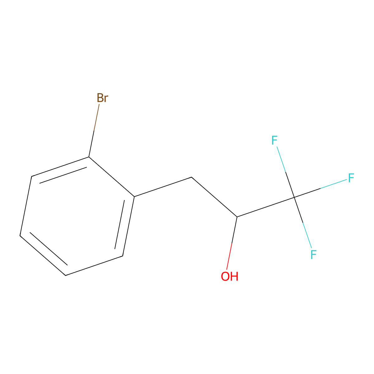 3-(2-Bromophenyl)-1,1,1-trifluoropropan-2-ol molecular structure, CAS 1148050-29-6