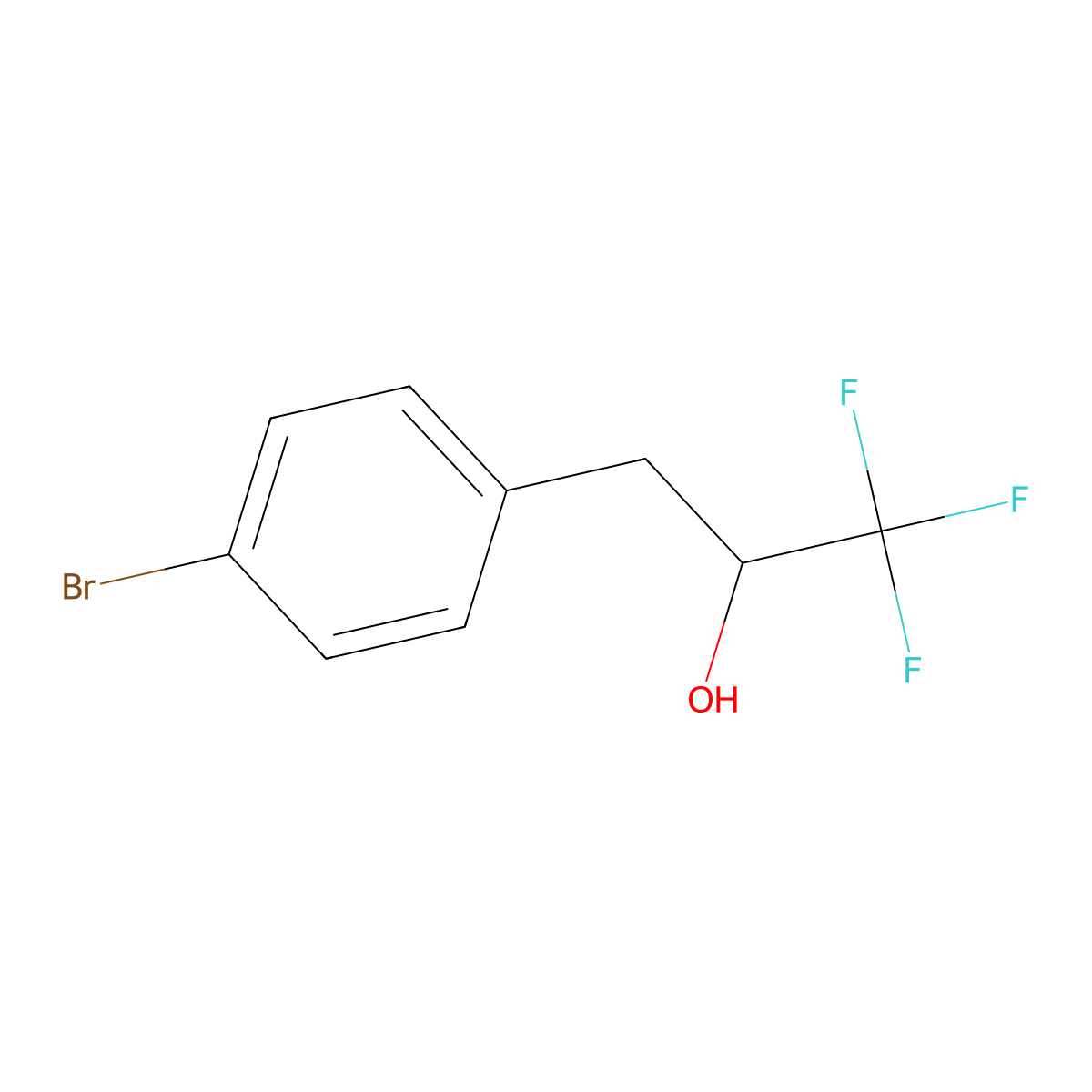 3-(4-Bromophenyl)-1,1,1-trifluoro-2-propanol molecular structure, CAS 1148050-30-9
