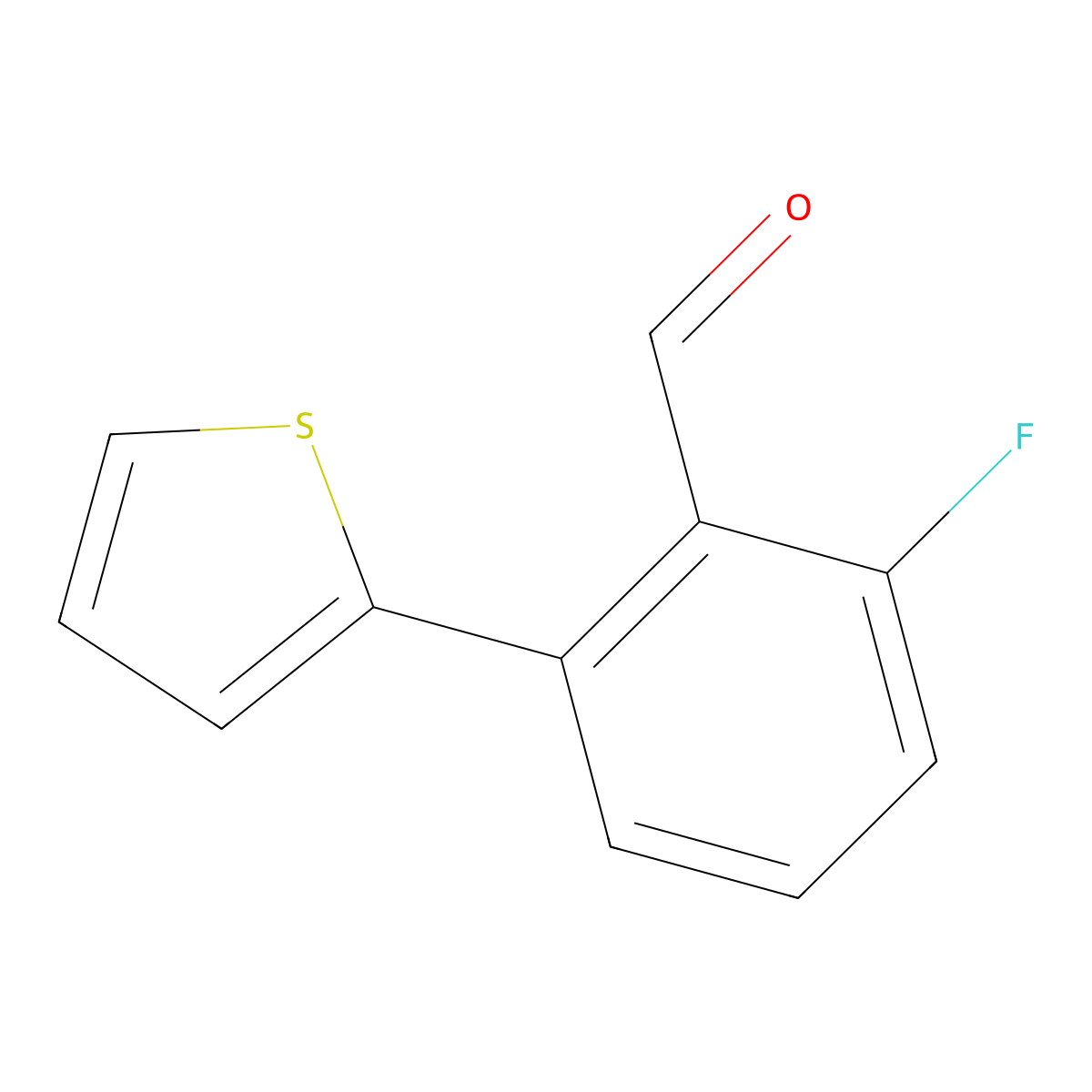 2-Fluoro-6-(thiophen-2-yl)benzaldehyde molecular structure, CAS 1148056-08-9