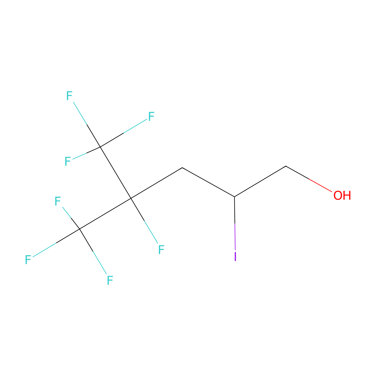 4,5,5,5-Tetrafluoro-2-iodo-4-(trifluoromethyl)pentan-1-ol molecular structure, CAS 114810-56-9