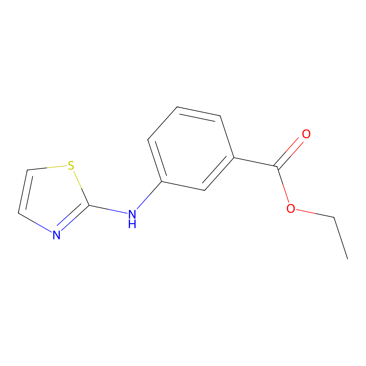 Ethyl 3-[(1,3-thiazol-2-yl)amino]benzoate molecular structure, CAS 1148107-39-4