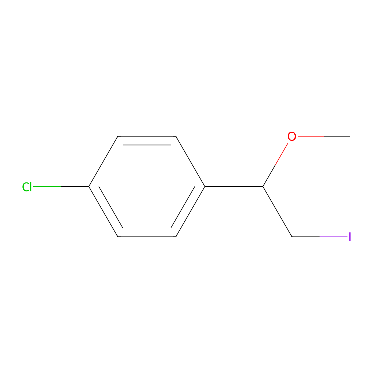 1-Chloro-4-(2-iodo-1-methoxyethyl)benzene molecular structure, CAS 1148108-24-0