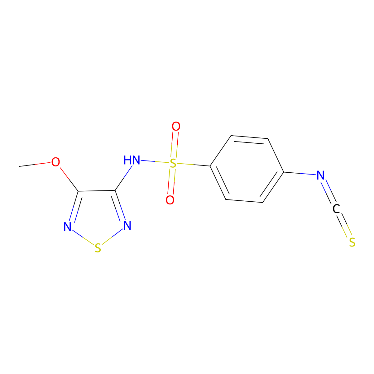 4-isothiocyanato-N-(4-methoxy-1,2,5-thiadiazol-3-yl)benzenesulfonamide molecular structure, CAS 1148108-84-2