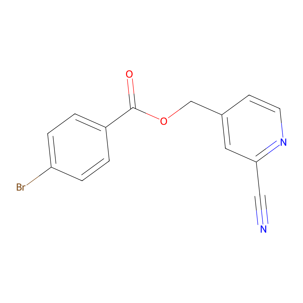 (2-Cyanopyridin-4-yl)methyl 4-bromobenzoate molecular structure, CAS 1148116-92-0