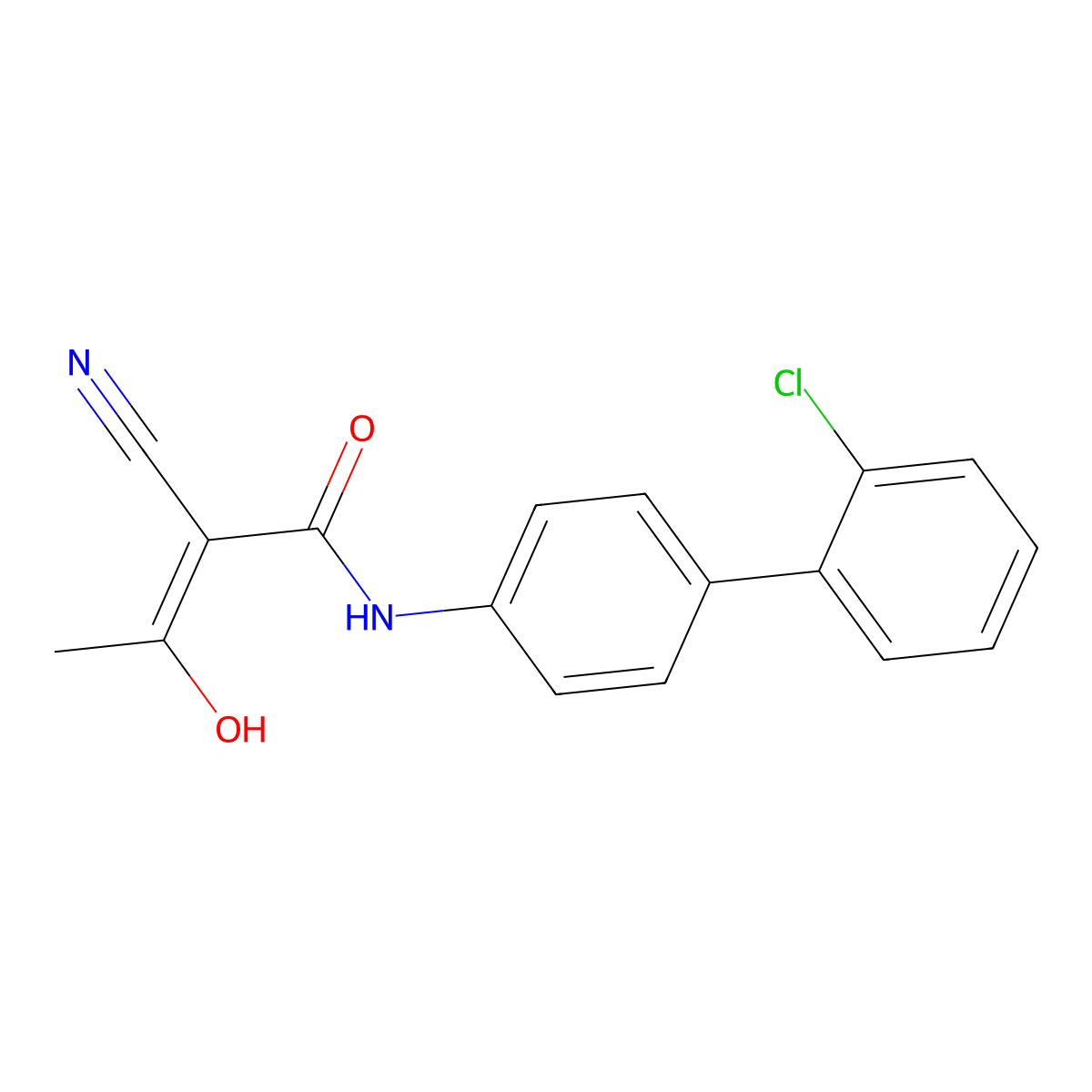 (2Z)-N-(2'-chloro-(1,1'-biphenyl)-4-yl)-2-cyano-3-hydroxybut-2-enamide molecular structure, CAS 1148126-03-7