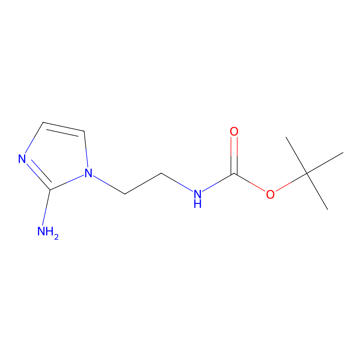 tert-butyl N-[2-(2-amino-1H-imidazol-1-yl)ethyl]carbamate molecular structure, CAS 1148128-39-5