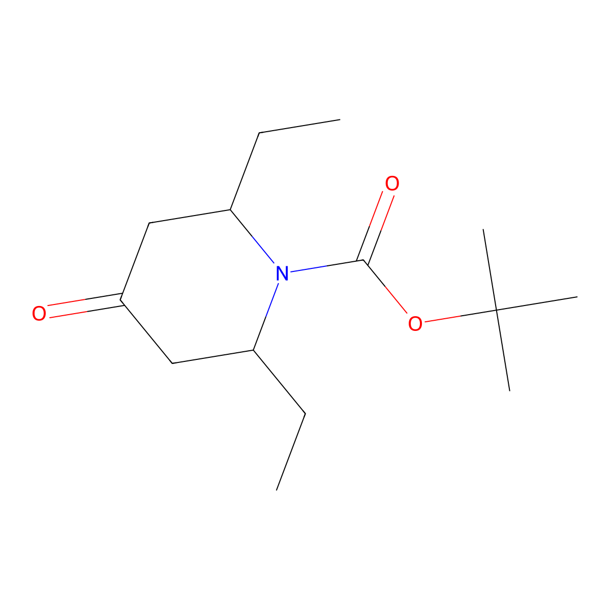 tert-Butyl 2,6-diethyl-4-oxopiperidine-1-carboxylate molecular structure, CAS 1148130-16-8