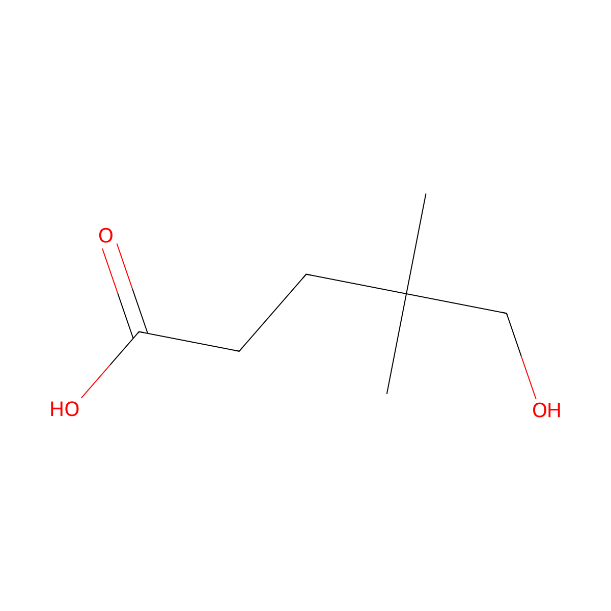5-Hydroxy-4,4-dimethylpentanoic acid molecular structure, CAS 1148130-26-0