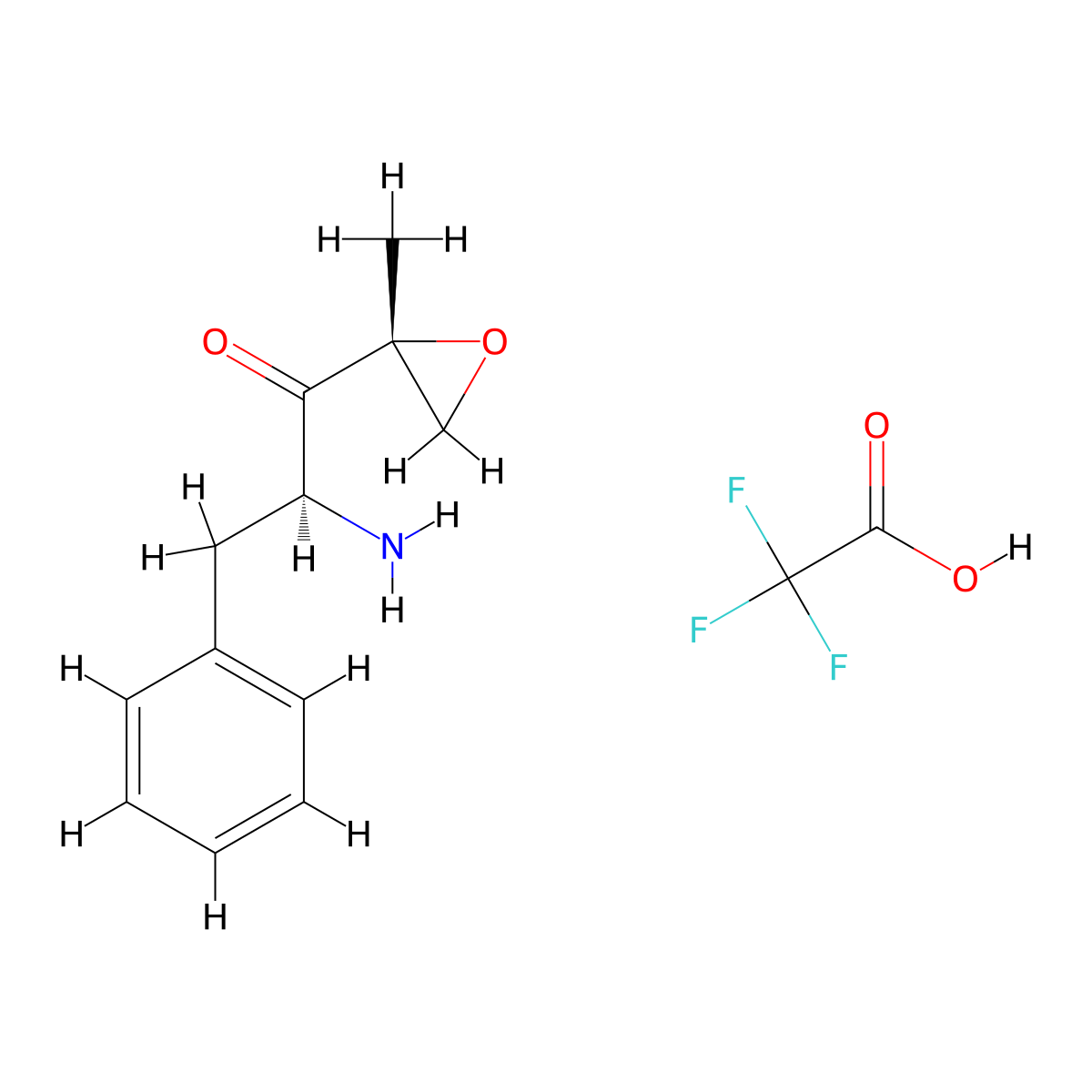 (S)-2-amino-1-((R)-2-methyloxiran-2-yl)-3-phenylpropan-1-one 2,2,2-trifluoroacetate molecular structure, CAS 1148157-29-2