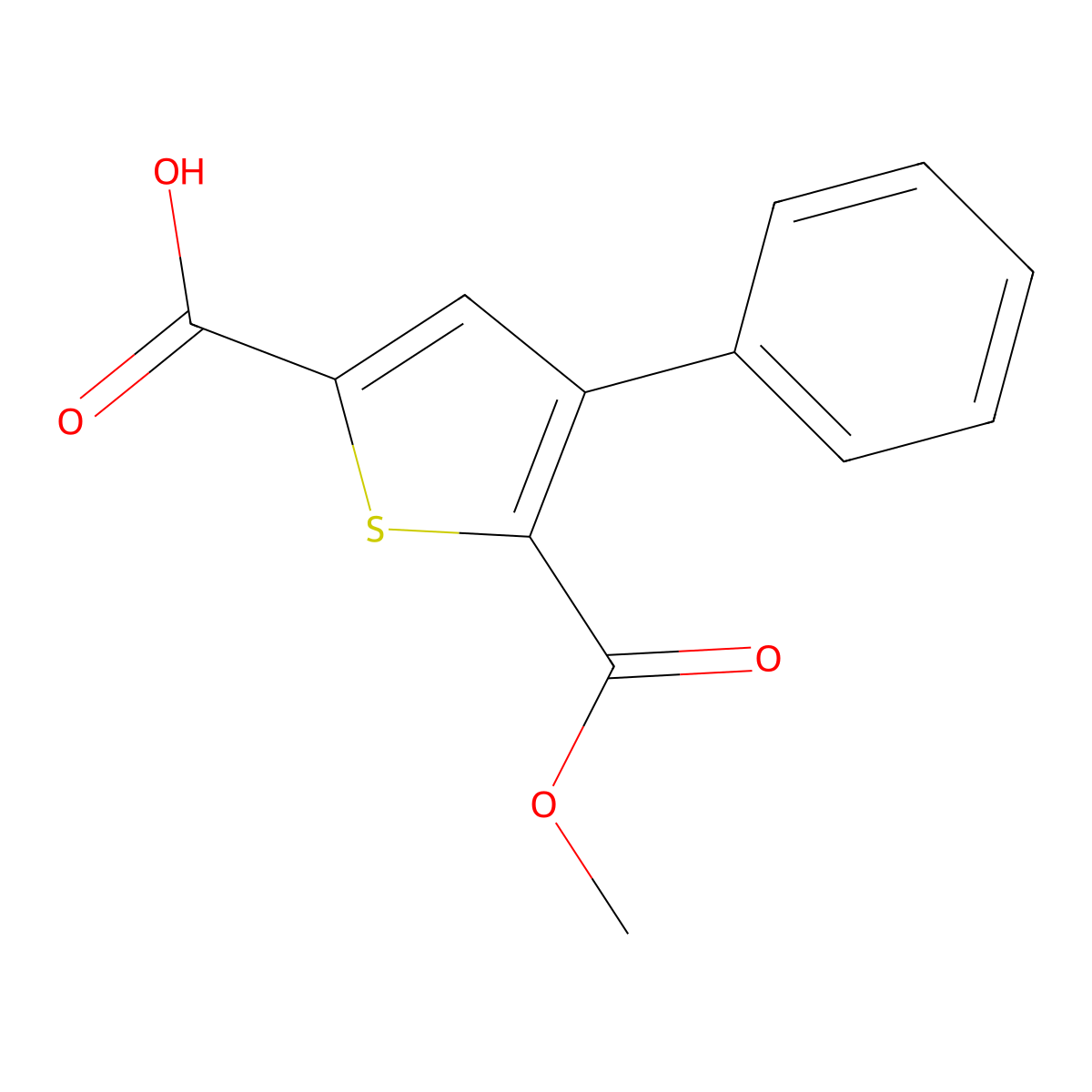 5-(Methoxycarbonyl)-4-phenylthiophene-2-carboxylic acid molecular structure, CAS 1148158-67-1