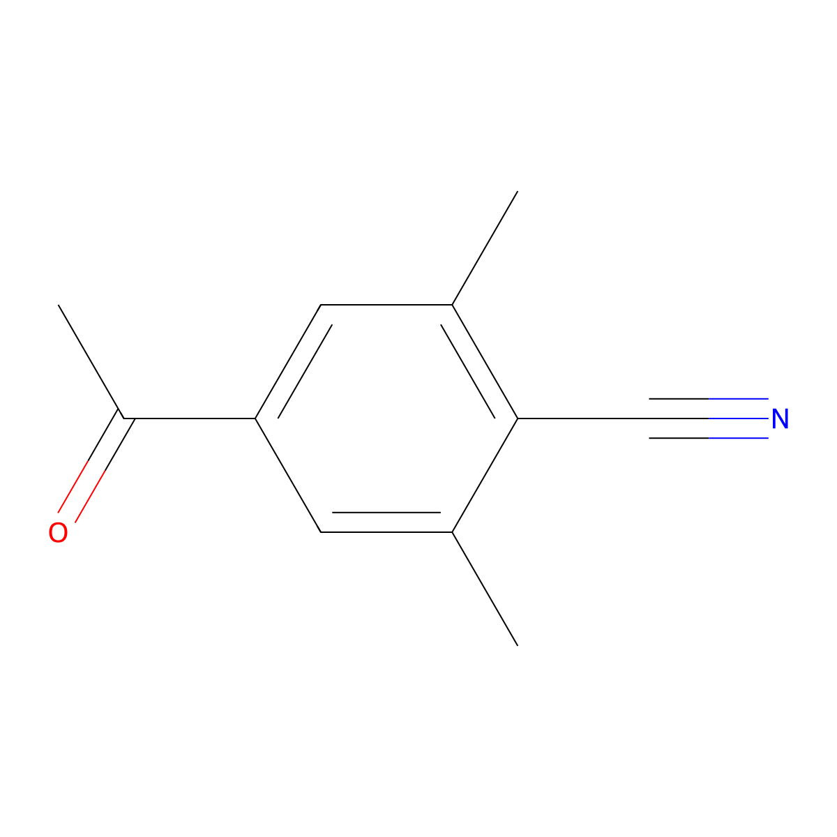 4-Acetyl-2,6-dimethylbenzonitrile molecular structure, CAS 114820-11-0