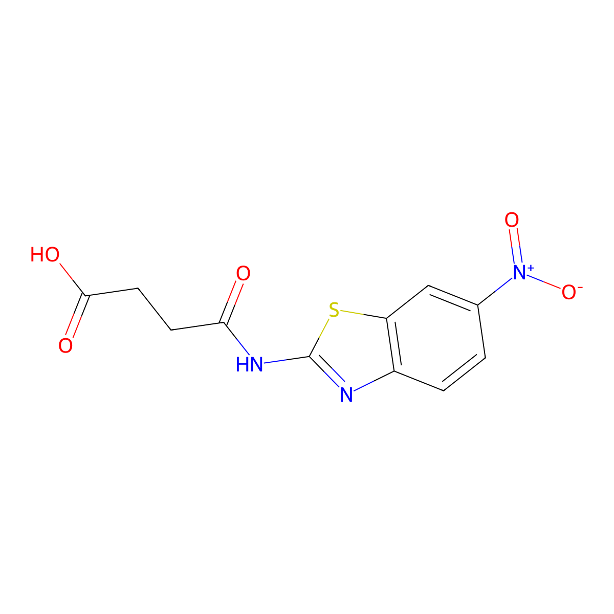 3-[(6-Nitro-1,3-benzothiazol-2-yl)carbamoyl]propanoic acid molecular structure, CAS 114833-30-6