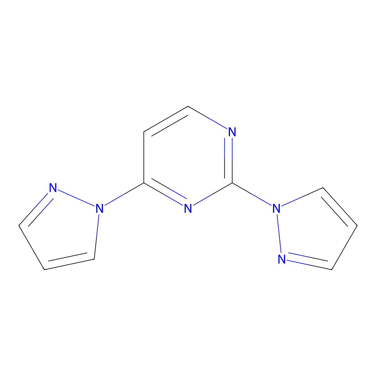 2,4-Bis(1-pyrazolyl)pyrimidine molecular structure, CAS 114833-93-1
