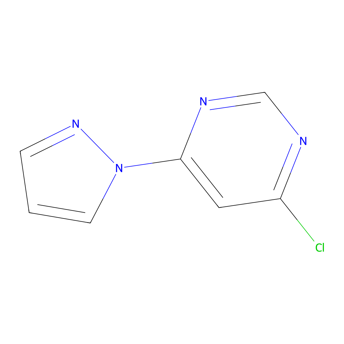 4-Chloro-6-(1H-pyrazol-1-yl)pyrimidine molecular structure, CAS 114833-95-3