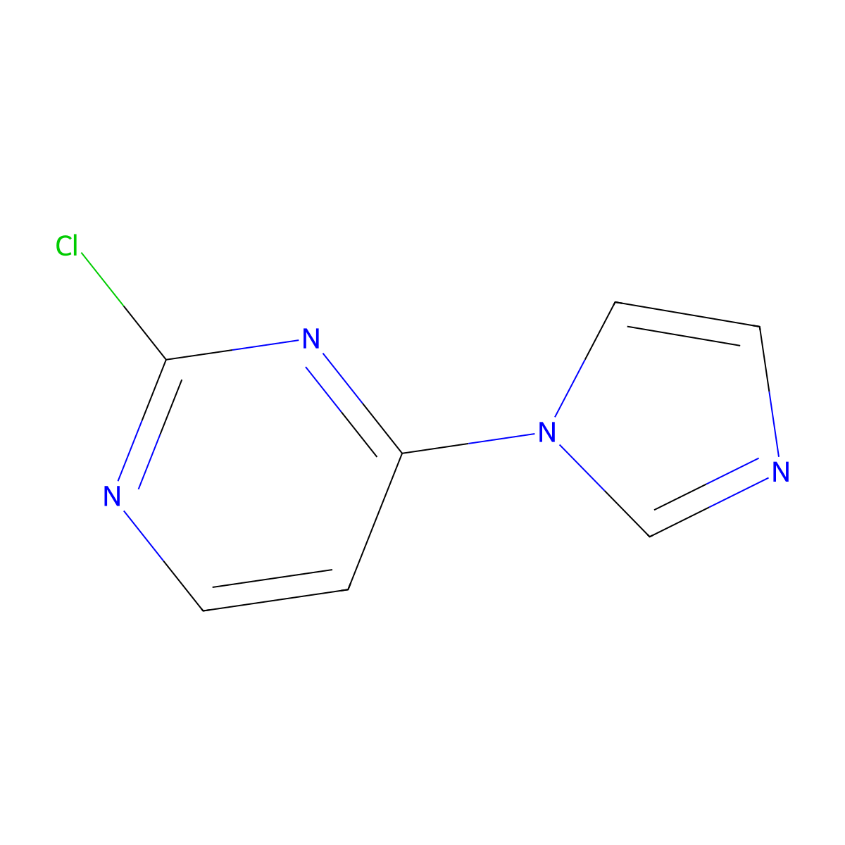 2-chloro-4-(1H-imidazol-1-yl)pyrimidine molecular structure, CAS 114834-03-6