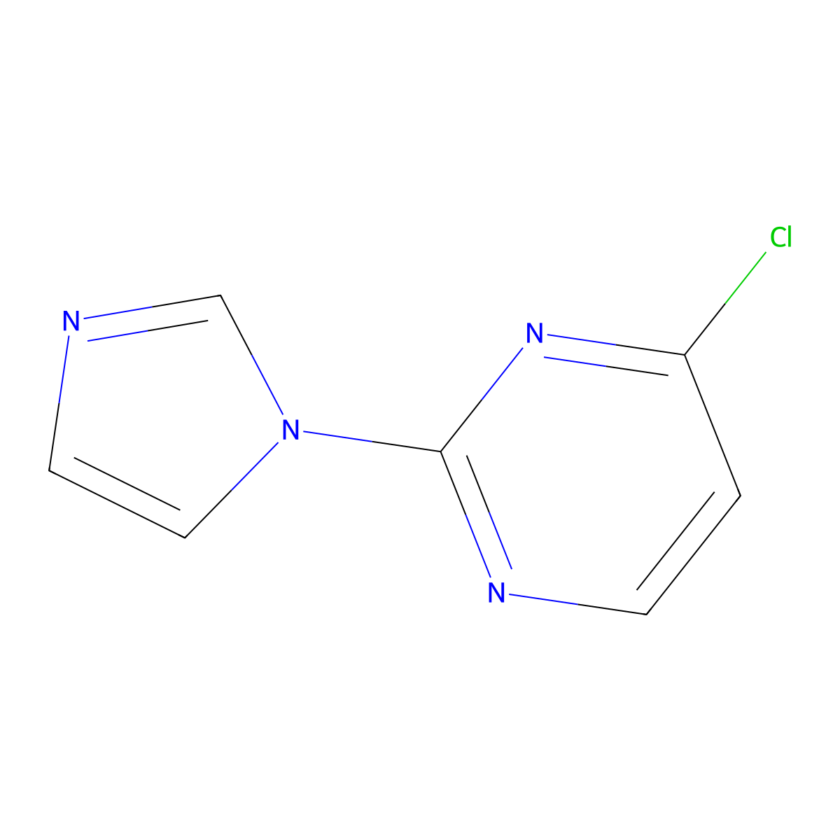 4-chloro-2-(1H-imidazol-1-yl)pyrimidine molecular structure, CAS 114834-04-7