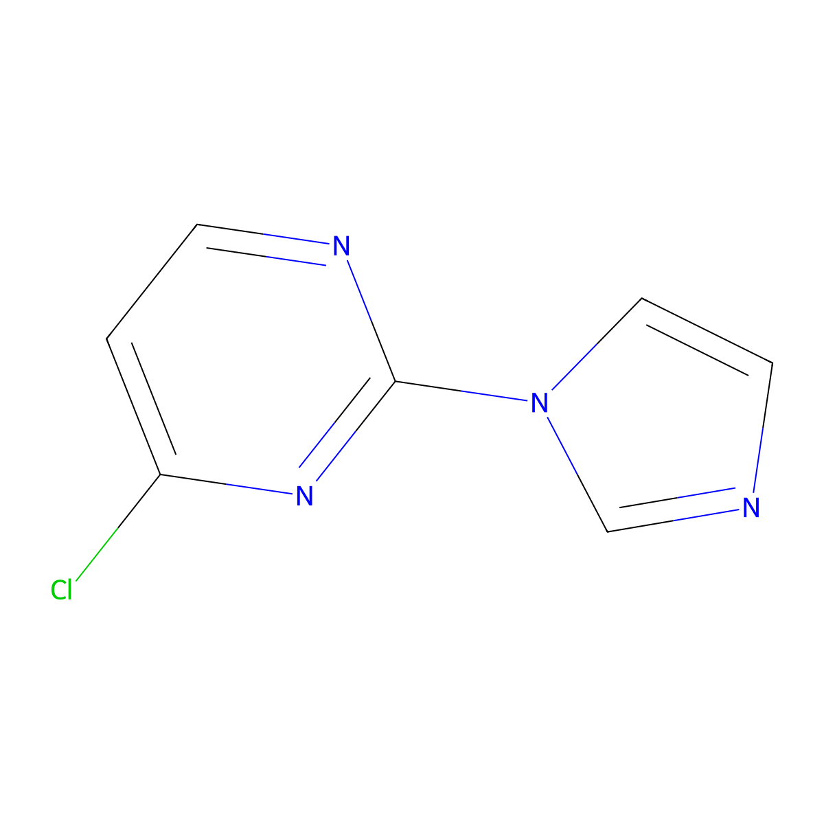 4-chloro-2-(1H-imidazol-1-yl)pyrimidine molecular structure, CAS 114834-04-7