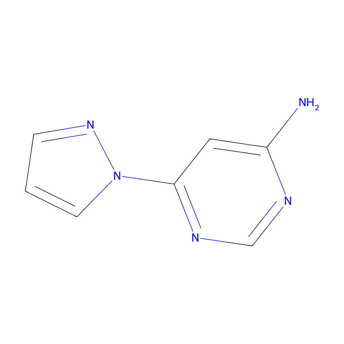 6-(1H-pyrazol-1-yl)pyrimidin-4-amine molecular structure, CAS 114834-09-2