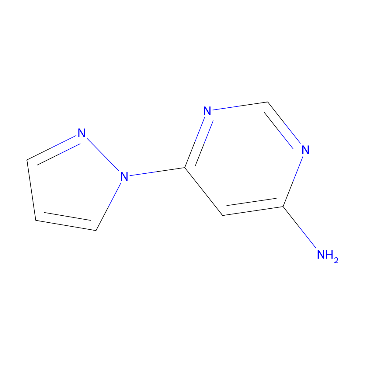 6-(1H-pyrazol-1-yl)pyrimidin-4-amine molecular structure, CAS 114834-09-2