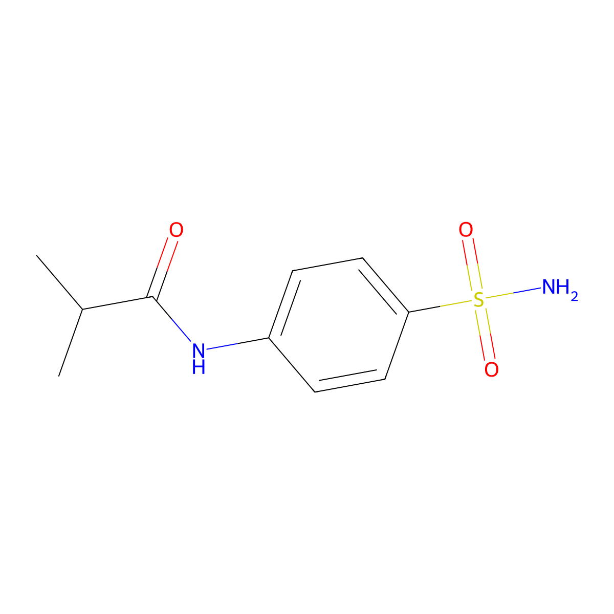 Propanamide, N-[4-(aminosulfonyl)phenyl]-2-methyl- molecular structure, CAS 114841-20-2