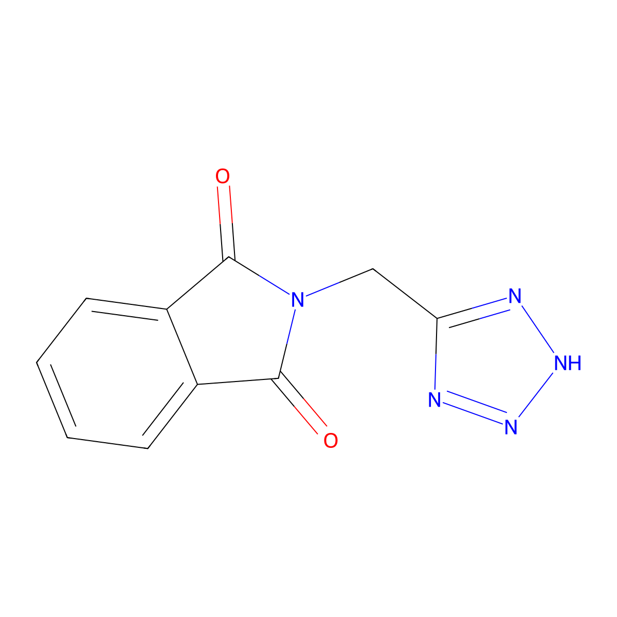 2-[(5-Tetrazolyl)methyl]isoindoline-1,3-dione molecular structure, CAS 114841-44-0