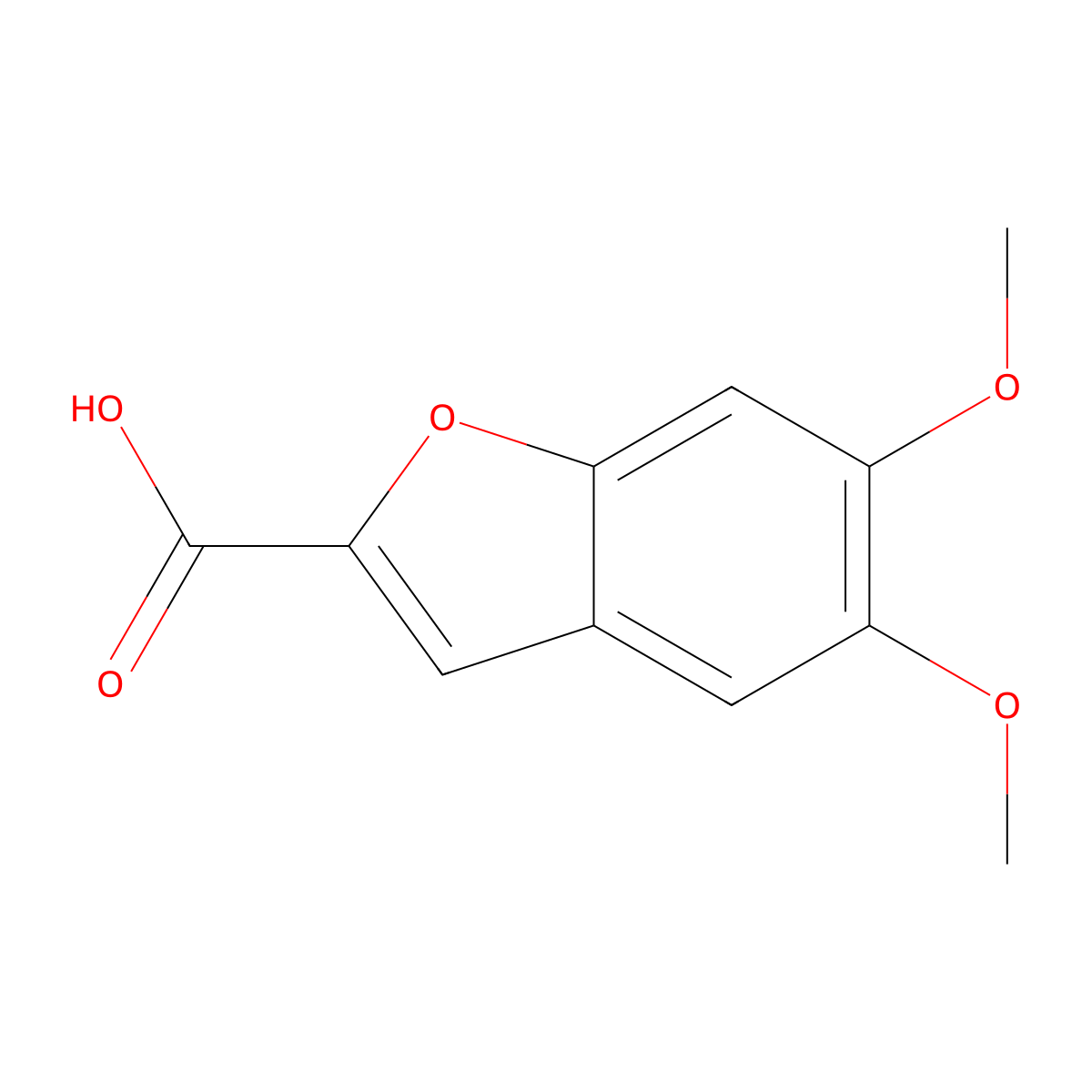 5,6-Dimethoxy-1-benzofuran-2-carboxylic acid molecular structure, CAS 114842-08-9