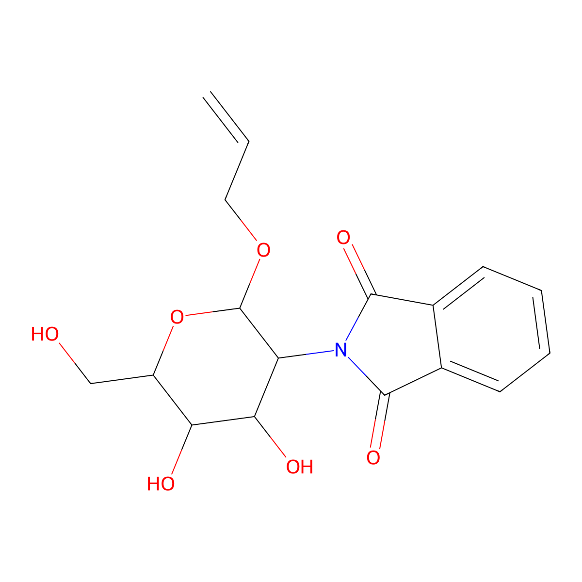 Allyl 2-Deoxy-2-(1,3-dihydro-1,3-dioxo-2H-isoindol-2-yl)-beta-D-glucopyranoside molecular structure, CAS 114853-29-1