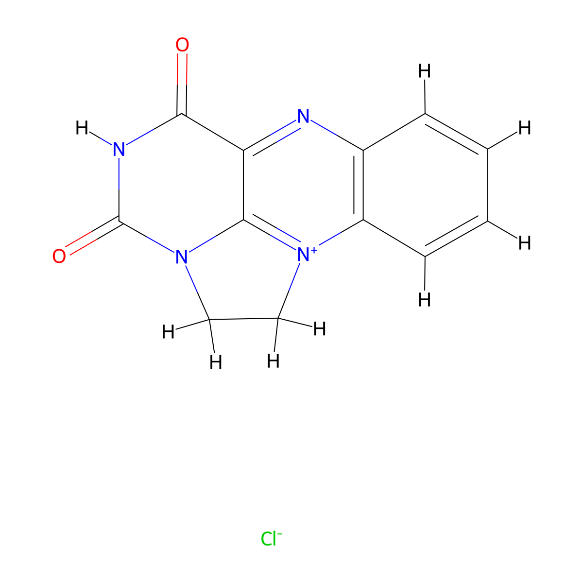 4,6-Dioxo-2,4,5,6-tetrahydro-1H-benzo(g)imidazo(1,2,3-ij)pteridin-12-ium chloride molecular structure, CAS 114853-42-8