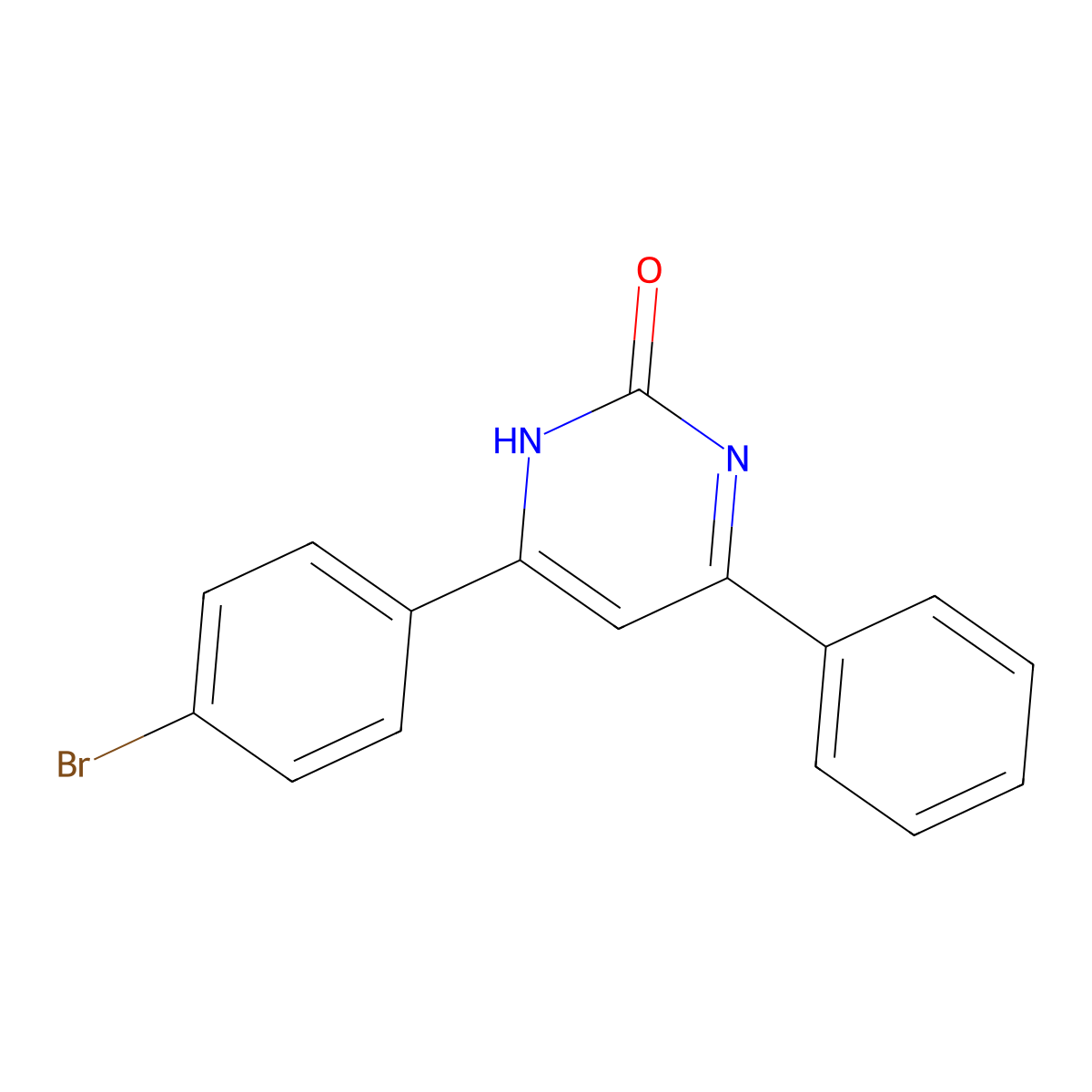 6-(4-bromophenyl)-4-phenyl-1H-pyrimidin-2-one molecular structure, CAS 114857-84-0