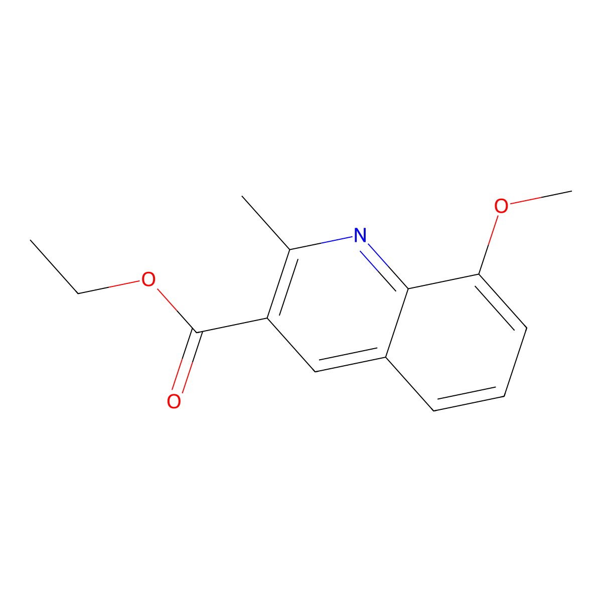 Ethyl 8-methoxy-2-methylquinoline-3-carboxylate molecular structure, CAS 114858-38-7