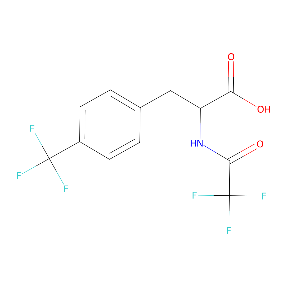 2-(2,2,2-Trifluoroacetamido)-3-[4-(trifluoromethyl)phenyl]propanoic acid molecular structure, CAS 114872-88-7