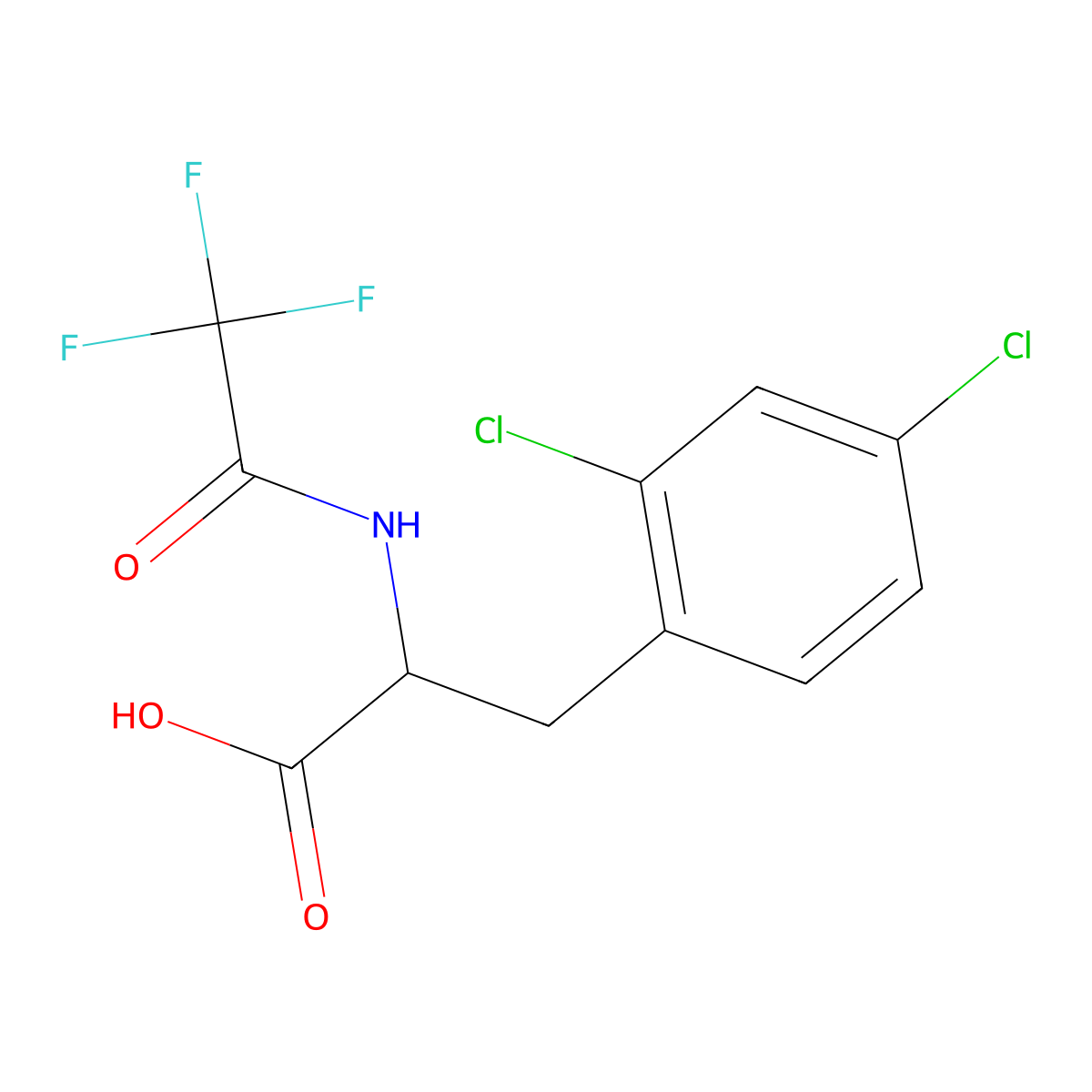 (2R)-3-(2,4-dichlorophenyl)-2-(2,2,2-trifluoroacetamido)propanoic acid molecular structure, CAS 114872-91-2