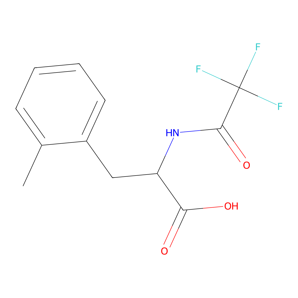 (2R)-3-(2-methylphenyl)-2-(2,2,2-trifluoroacetamido)propanoic acid molecular structure, CAS 114872-93-4