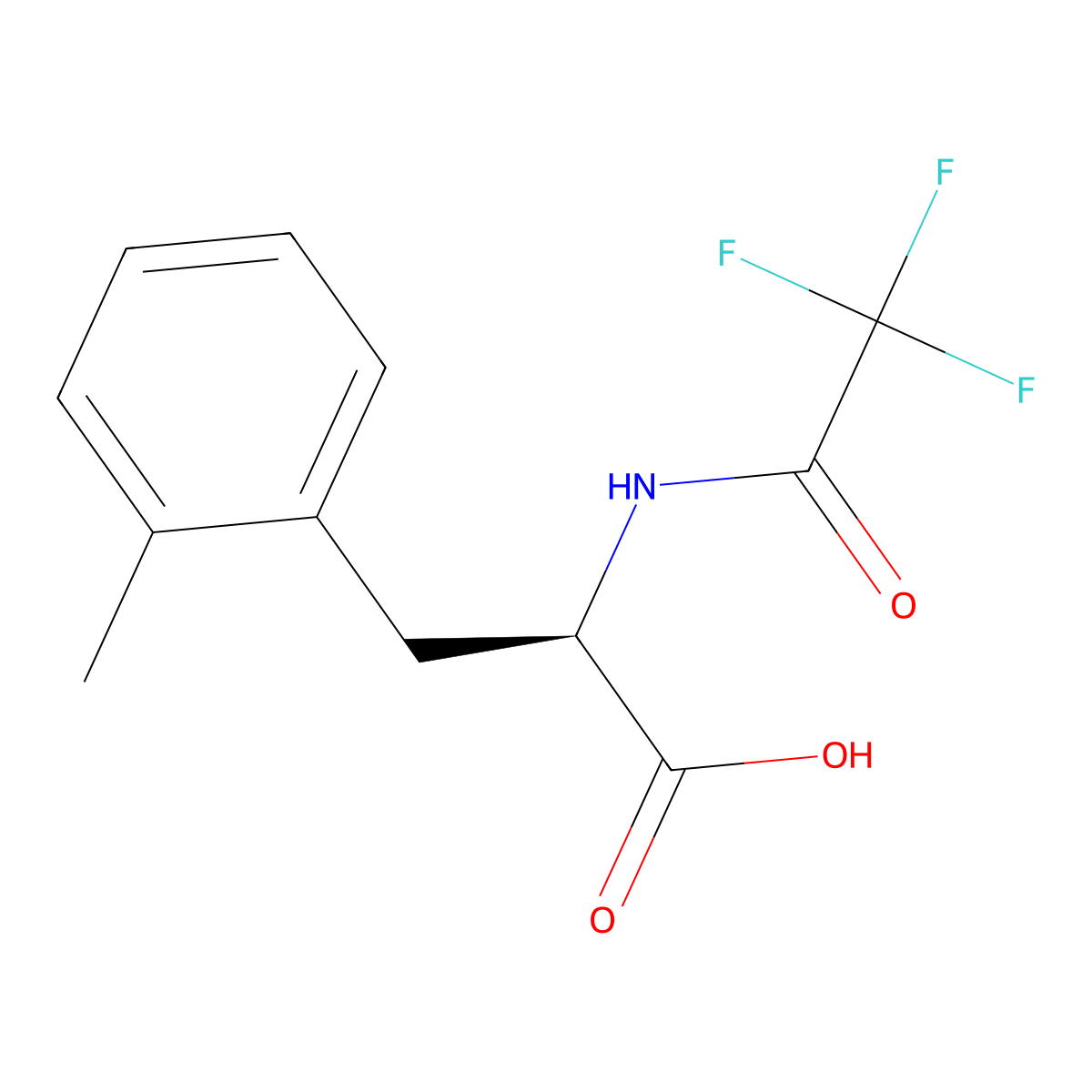 (2R)-3-(2-methylphenyl)-2-(2,2,2-trifluoroacetamido)propanoic acid molecular structure, CAS 114872-93-4