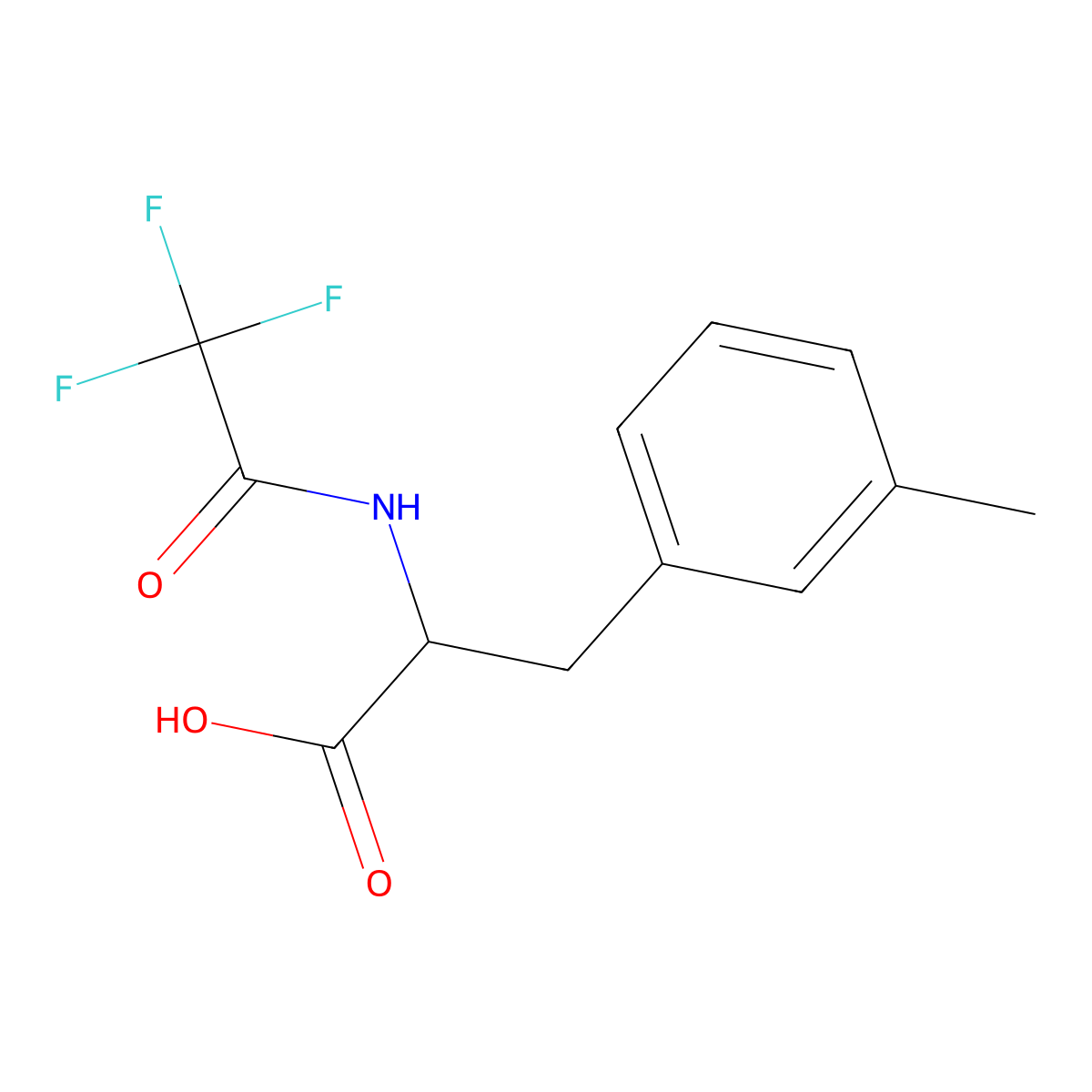 (2R)-3-(3-methylphenyl)-2-(2,2,2-trifluoroacetamido)propanoic acid molecular structure, CAS 114872-94-5