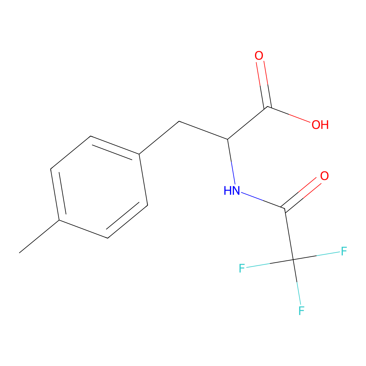 (2R)-3-(4-methylphenyl)-2-(2,2,2-trifluoroacetamido)propanoic acid molecular structure, CAS 114872-95-6