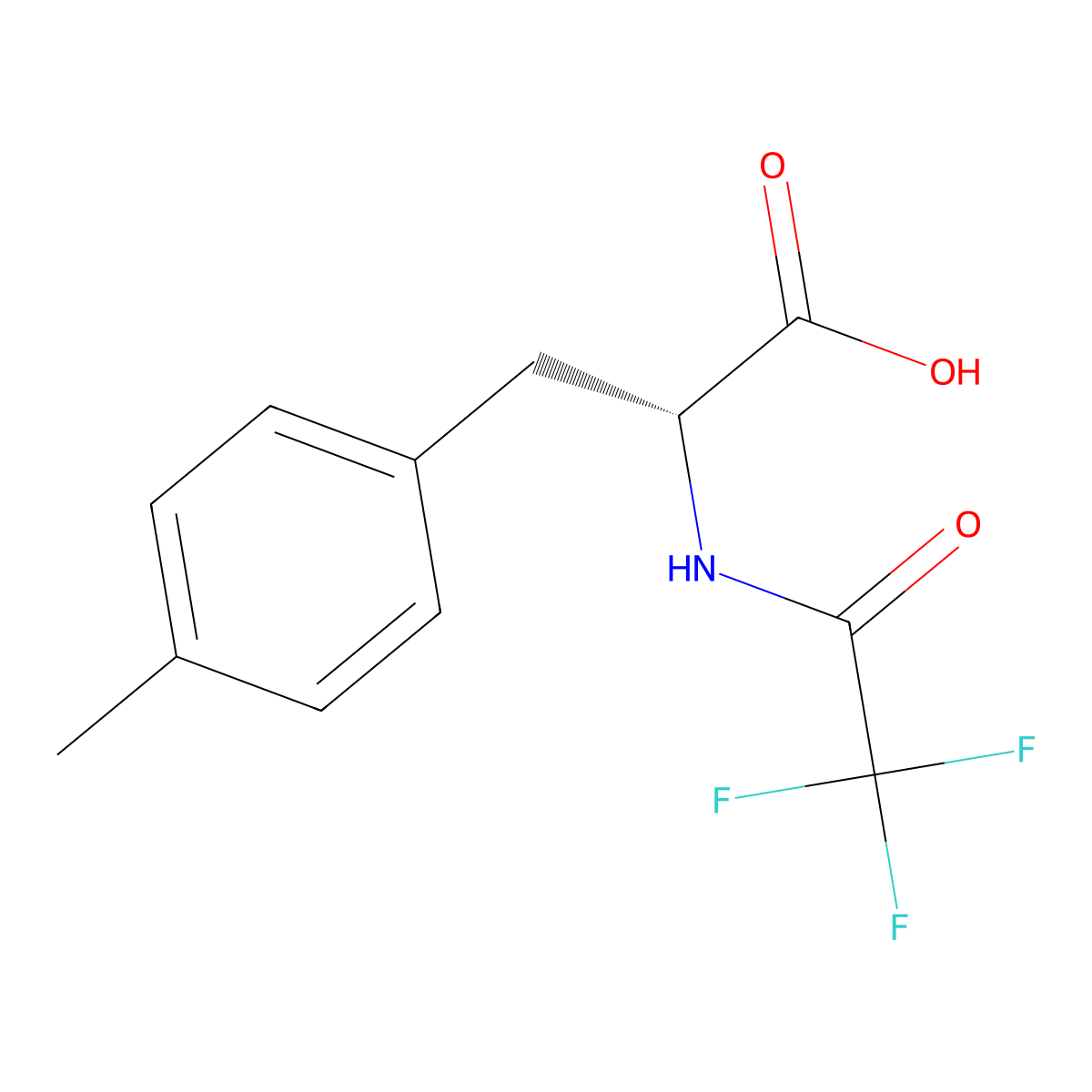 (2R)-3-(4-methylphenyl)-2-(2,2,2-trifluoroacetamido)propanoic acid molecular structure, CAS 114872-95-6