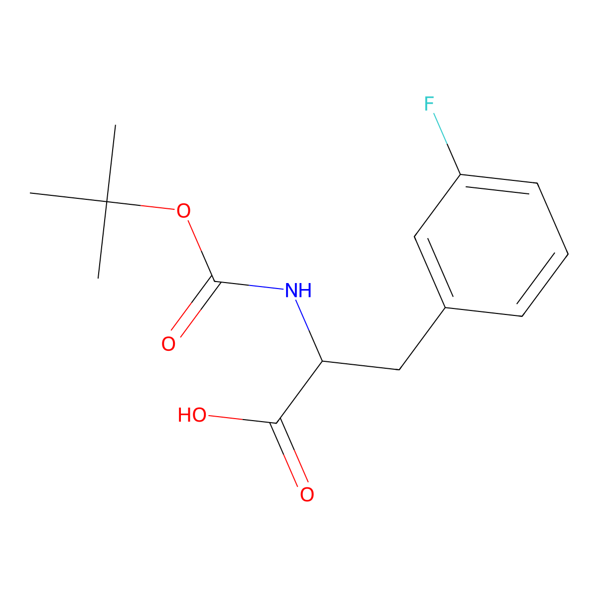 N-((1,1-Dimethylethoxy)carbonyl)-3-fluoro-L-phenylalanine molecular structure, CAS 114873-01-7
